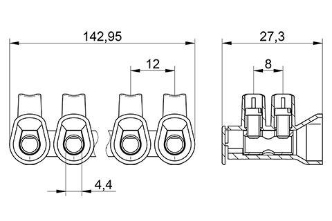 Venta/distribuidor/mayorista Regleta de conexin PRO10 para instalaciones con amplia embocadura y cubierta posterior removible.